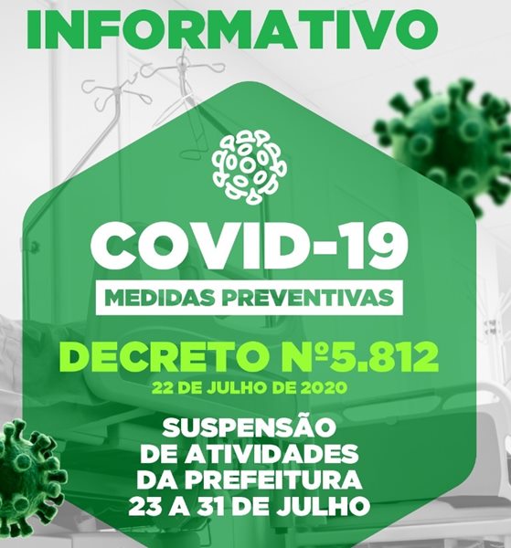  Prefeitura suspende atividades, em decorrência da infecção de servidores pela covid-19