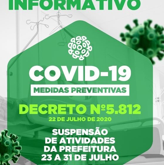  Prefeitura suspende atividades, em decorrência da infecção de servidores pela covid-19