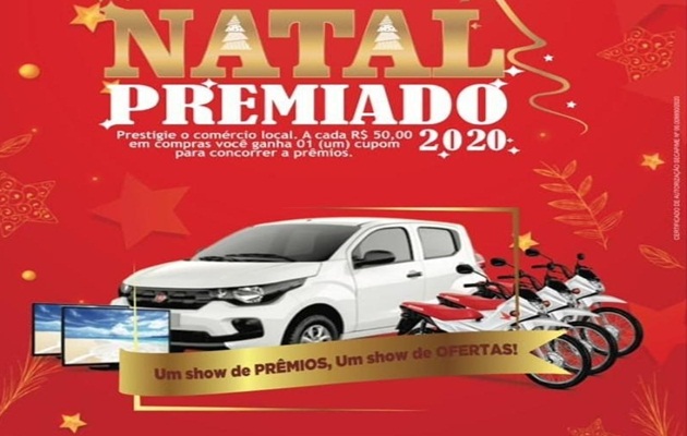  Campanha Natal Premiado oferta sorteio de um veículo e três motos
