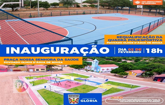  Prefeitura inaugura praça e requalificação da quadra, no Povoado Olhos D’Agua do Souza