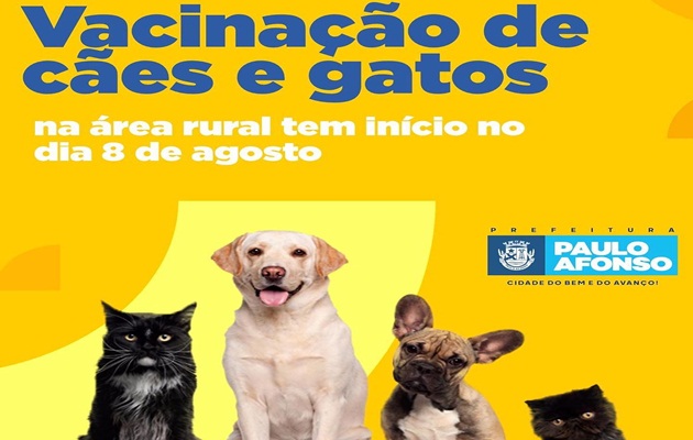  Secretaria de Saúde aplica vacinação antirrábica de cães e gatos na área rural