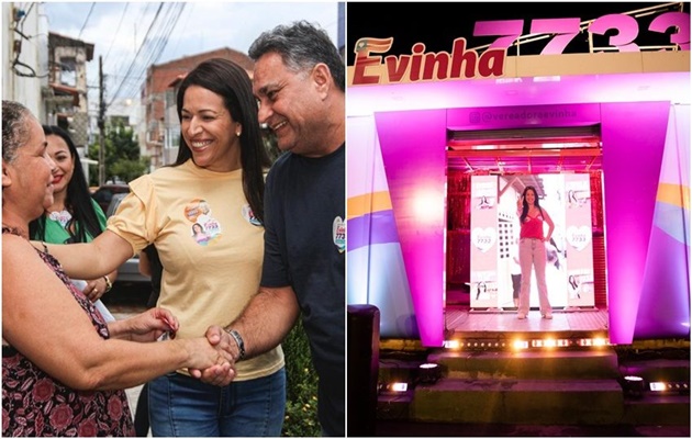 Evinha caminha nas ruas do centro e é recebida com festa pelos moradores; vereadora inaugura comitê