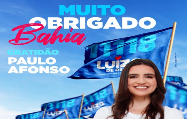  Luiza de Deus (PROGRESSISTAS), agradeçe pelos 21.659 votos de confiança