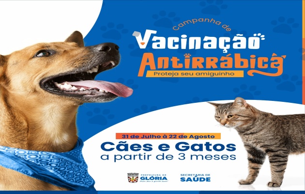  Secretaria de Saúde inicia Vacinação Antirrábica em Cães e Gatos, na área rural de Glória