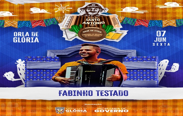  Dia 7 de junho tem Fabinho Testado no melhor festejo junino da região