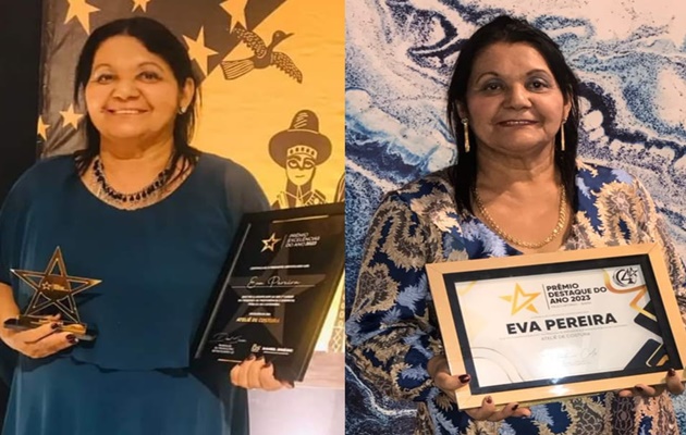  Sra. Eva Pereira a pioneira de costura em Paulo Afonso, ganha os prêmios Excelência do Ano e Melhores do Ano