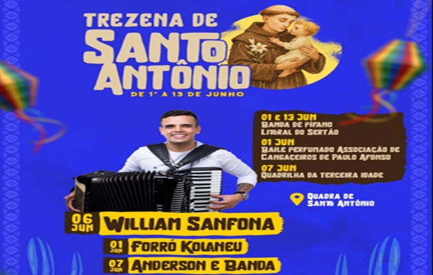  Glória celebra fé, cultura e tradição: Prefeitura anuncia programação especial da Trezena e Festa de Santo Antônio 2025