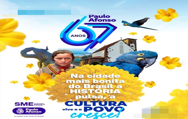  Tem início nessa segunda-feira, 21, as comemorações aos 67 anos de Paulo Afonso