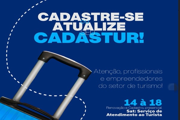  Renovação e novos cadastros no CADASTUR podem ser feitos até sexta-feira, 18, no SAT