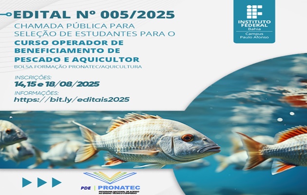  IFBA Campus de Paulo Afonso realiza chamada pública para seleção de alunos
