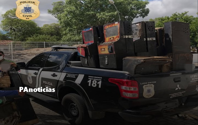  18ª COORPIN de Paulo Afonso destrói dezenas de máquinas caça-níquel