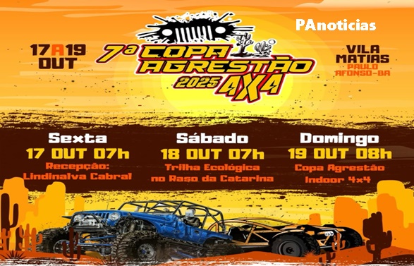  Atenção, apaixonados por aventura: de 17 a 19/10, na Vila Matias vai ter a maior Copa Indoor 4×4 do Nordeste