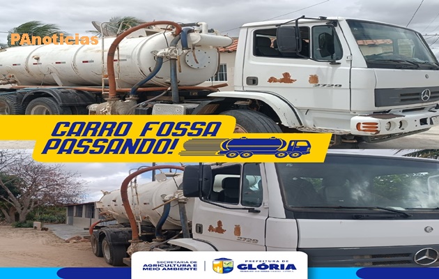  Prefeitura de Glória segue cronograma de esgotamento com o carro fossa na zona rural