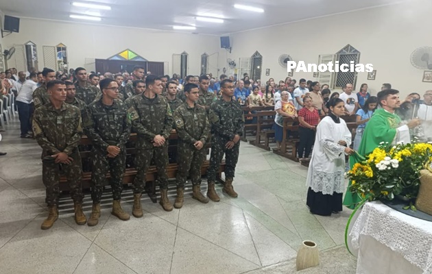  1ª Cia Inf participa da celebração religiosa alusiva aos festejos de Nossa Senhora Aparecida em Paulo Afonso