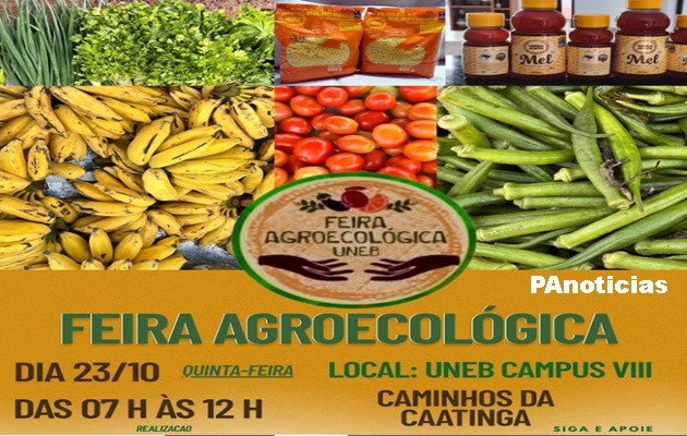  Nesta quinta tem Feira Agroecológica na UNEB Campus VIII, em Paulo Afonso