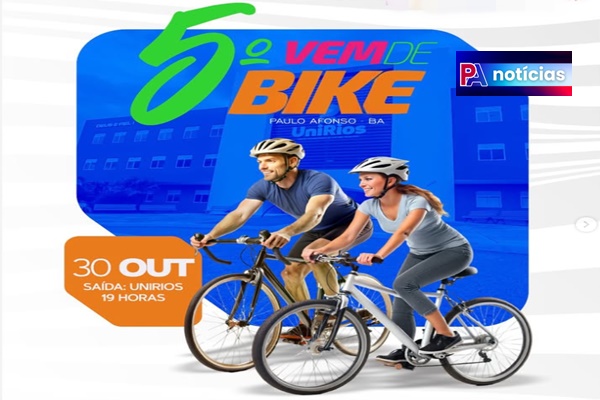  Pedalada da 5ª edição do Vem de Bike acontece no dia 30 de outubro em Paulo Afonso