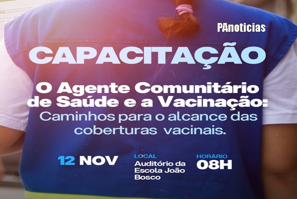  Agentes Comunitários de Saúde participam de capacitação sobre vacinação e estratégias para ampliar as coberturas vacinais.