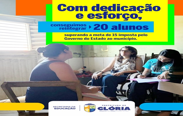  Busca Ativa Escolar alcança avanço significativo nas rematrículas em Glória