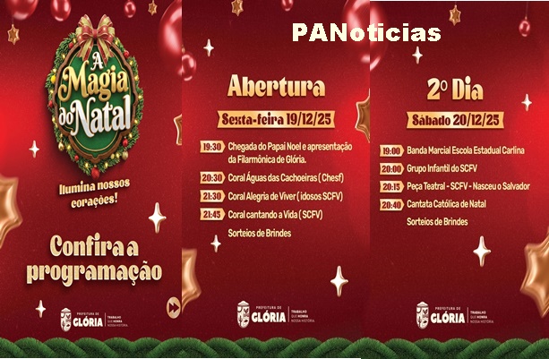  Prefeitura de Glória realiza “A Magia do Natal” com programação voltada às famílias do município