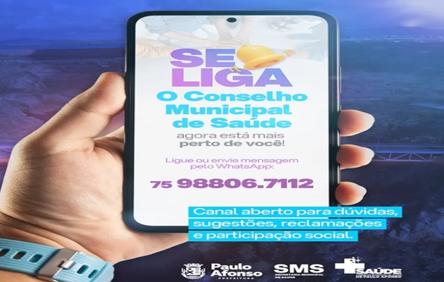  SE LIGA! Fale com o Conselho Municipal de Saúde pelo WhatsApp