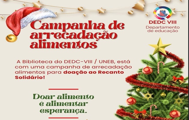  Campanha Solidária | Biblioteca da UNEB  do DEDC VIII