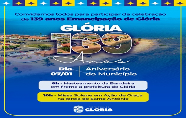  Glória comemora 139 anos de Emancipação Política com programação oficial