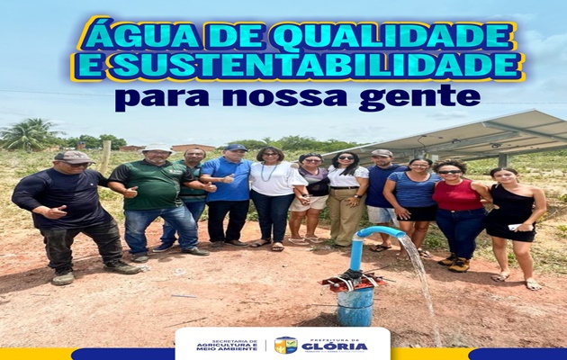  Prefeitura de Glória inaugura poço artesiano com energia solar no Povoado Favela