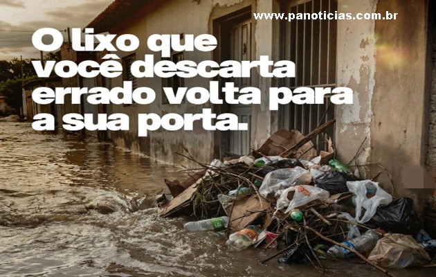  Descarte de lixo nas ruas provoca entupimento de bueiros em dia de chuva