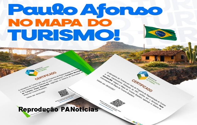  O turismo de Paulo Afonso permanece integrado ao Mapa do Turismo Brasileiro, informa SETIC