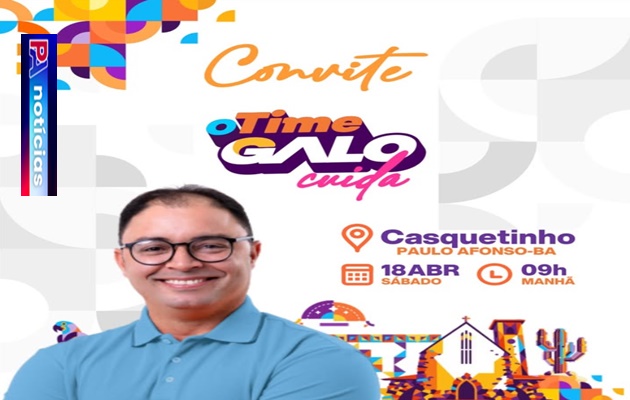  Sábado, dia 18, no Casquetinho, tem encontro do prefeito Mário Galinho com parceiros políticos.