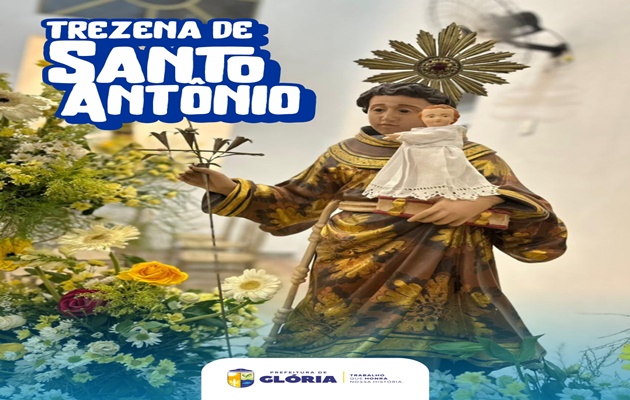  Glória celebra Trezena em homenagem a Santo Antônio, padroeiro do município