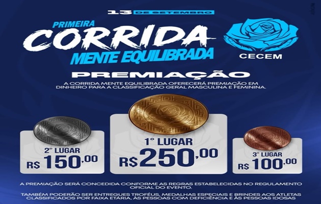  13 de setembro — esperamos você na Corrida Mente Equilibrada!