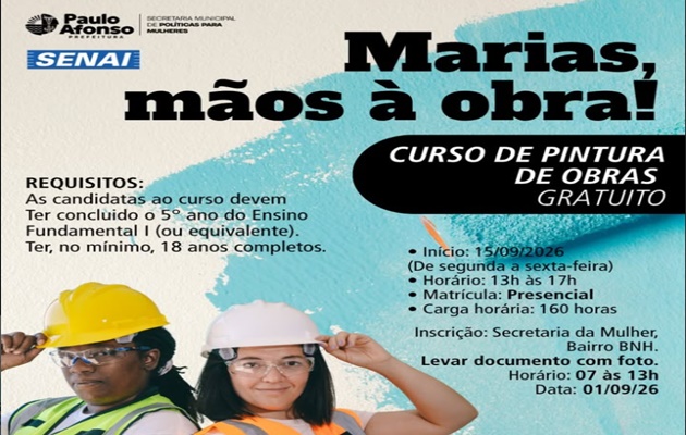  Secretaria de Políticas Para Mulheres oferece curso Marias, Mãos à Obra!