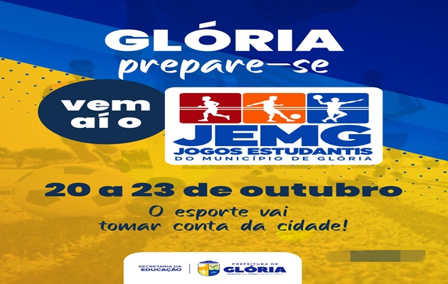  De 20 a 23 de outubro, Glória vai entrar em clima de competição! O JEMG vai tomar conta da cidade.